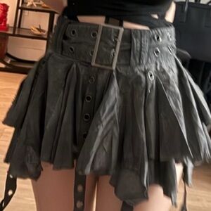 Dollskill Crossfade Handkerchief Washed Ruffle Layered Mini Skirt Darker Wavs